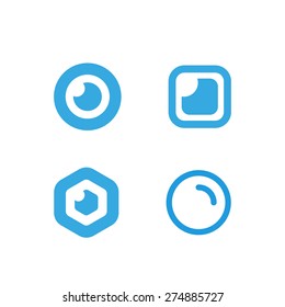 Abstract camera lens set, vector camera shutter apertures.