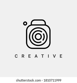Abstract Camera Line Logo Illustration Vector