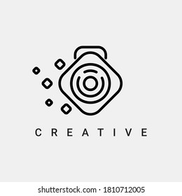 Abstract Camera Line Logo Illustration Vector
