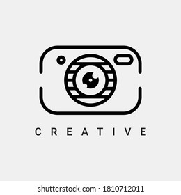 Abstract Camera Line Logo Illustration Vector