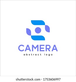 abstract camera logo design with the concept of abstract leaf shape camera means natural landscape photography and environmental beauty for the studio and creative industries