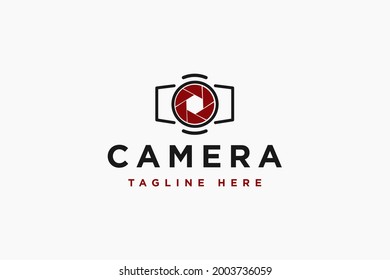 Abstract camera logo design vector illustration. Camera suitable for photography and film maker company logos.