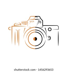 Abstract camera logo icon design on white background cartoon vector illustration