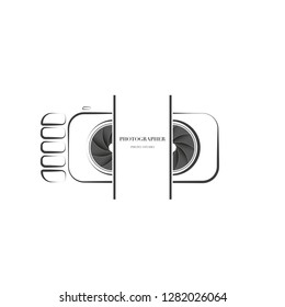 Abstract camera logo vector design template for professional photographer or photo studio