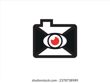 Abstract camera logo vector design template for professional photographer or photo studio