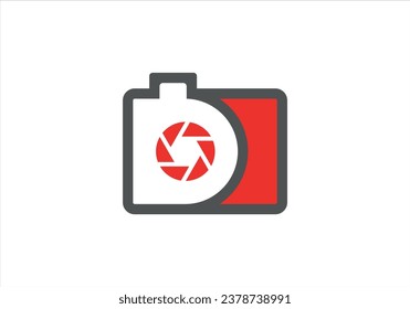 Abstract camera logo vector design template for professional photographer or photo studio