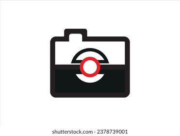 Abstract camera logo vector design template for professional photographer or photo studio