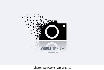 Abstract camera logo. Vector logotype design.