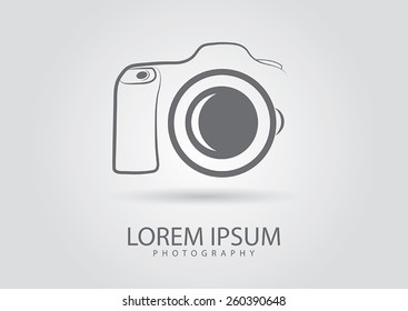 Abstract camera logo.Camera icon design silhouette in vector format 