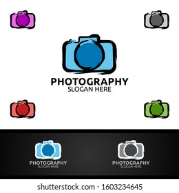 Abstract Camera Photography Logo Icon Vector Design Template 
