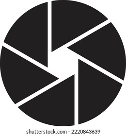 Resumen de la ilustración del logotipo del obturador de la cámara en un estilo moderno y mínimo aislado en segundo plano