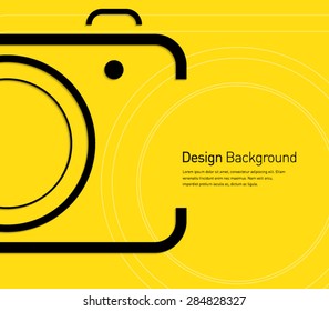 Abstract camera symbol background for business design, technology, presentation, photography, photo, photographer, advertisement. Flat design style