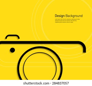 Abstract camera symbol background for business design, technology, presentation, photography, photo, photographer, advertisement. Flat design style