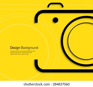 Abstract camera symbol background for business design, technology, presentation, photography, photo, photographer, advertisement. Flat design style