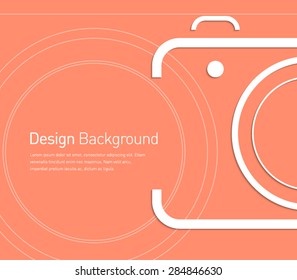 Abstract camera symbol background for business design, technology, presentation, photography, photo, photographer, advertisement. Flat design style