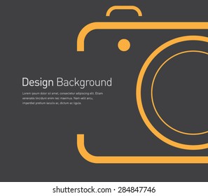 Abstract camera symbol background for business design, technology, presentation, photography, photo, photographer, advertisement. Flat design style