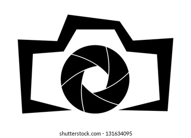 Abstract camera symbol. (no gradient, no transparent objects). Vector illustration