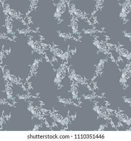 Abstract camo background as urban camouflage in different shades of grey and blue. Seamless repeat pattern - UFO paintball or strikeball camoflauge, wallpaper, backdrop or for print for textile