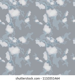 Abstract camo background as urban camouflage in different shades of grey and blue. Seamless repeat pattern - UFO paintball or strikeball camoflauge, wallpaper, backdrop or for print for textile