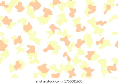 Abstract Camo Brush. Irregular Vector Camouflage. Orange Repeat Texture. Urban Aqua Print. Spray Camouflage Seamless Flow. Camo Dirty Splash. Fluid Fabric Pattern. Flat Modern Seamless Camoflage