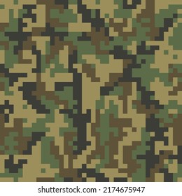 patrón militar de píxel de camo abstracto, impresión del ejército vectorial, disfraz. Fondo digital. Ornamento