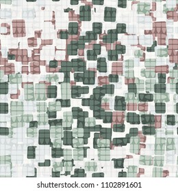 The abstract camouflage is covered with a network of abstract figures. Seamless texture.