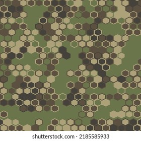 
Abstract camouflage geometric hexagonal camouflage pattern, forest texture. Disguise