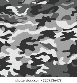 Abstract camouflage gray color, seamless pattern disguise, vector illustration for printing clothes, paper, fabric.