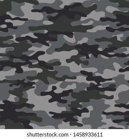 
abstract camouflage gray seamless vector pattern on print