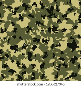 Resumen de camuflaje khaki sin costuras fondo de patrón. Ilustración vectorial