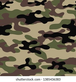 abstract camouflage military seamless vector pattern
