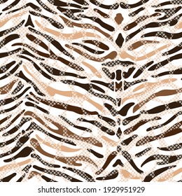 Abstract camouflage pattern with animal skin inspiration. Seamless vector pattern.
