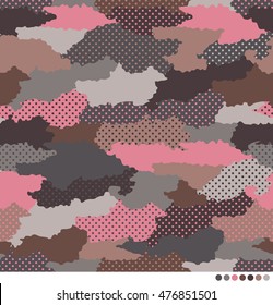 Abstract Camouflage Pattern With Dot Background