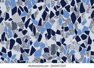 Abstract camouflage pattern in light blue and navy, with hints of gray and white, seamless design for military.Camouflage military pattern background. Texture military camouflage repeats seamless army