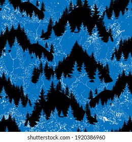 abstract camouflage pattern with mountain. Hand-drawn print for textiles, sportswear, wrapping paper and more
