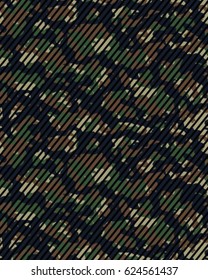 Abstract camouflage pattern. Seamless vector wallpaper.Colorful background. Unique  clothing style. Vector illustration. Military print. 