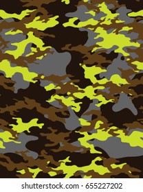 Abstract camouflage pattern. Seamless vector wallpaper.Colorful background. Unique clothing style. Vector illustration. Military print