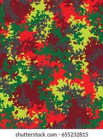 Abstract camouflage pattern. Seamless vector wallpaper.Colorful background. Unique clothing style. Vector illustration. Military print