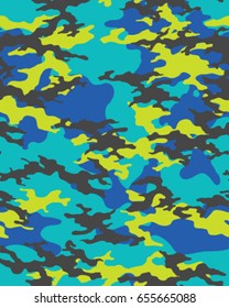 Abstract camouflage pattern. Seamless vector wallpaper.Colorful background. Unique clothing style. Vector illustration. Military print