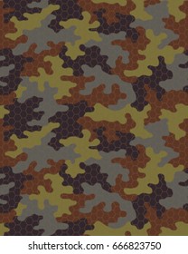 Abstract camouflage pattern. Seamless vector wallpaper.Colorful background. Unique clothing style. Vector illustration. Military print