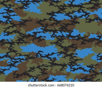 Abstract camouflage pattern. Seamless vector wallpaper.Colorful background. Unique clothing style. Vector illustration. Military print
