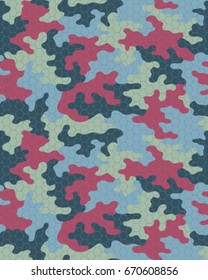 Abstract camouflage pattern. Seamless vector wallpaper.Colorful desktop background. Unique clothing style. Vector illustration. Military print.