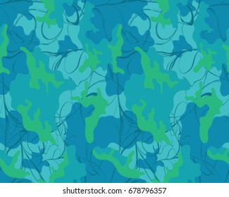 Abstract camouflage pattern. Seamless vector wallpaper.Colorful desktop background. Unique clothing style. Vector illustration. Military print.