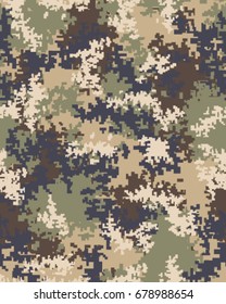 Abstract camouflage pattern. Seamless vector wallpaper.Colorful desktop background. Unique clothing style. Vector illustration. Military print.