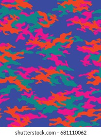 Abstract camouflage pattern. Seamless vector wallpaper.Colorful desktop background. Unique clothing style. Vector illustration. Military print.