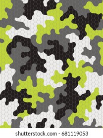 Abstract camouflage pattern. Seamless vector wallpaper.Colorful desktop background. Unique clothing style. Vector illustration. Military print.
