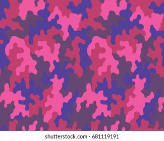 Abstract camouflage pattern. Seamless vector wallpaper.Colorful desktop background. Unique clothing style. Vector illustration. Military print.