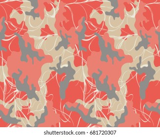 Abstract camouflage pattern. Seamless vector wallpaper.Colorful desktop background. Unique clothing style. Vector illustration. Military print.