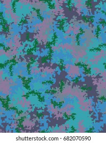 Abstract camouflage pattern. Seamless vector wallpaper.Colorful desktop background. Unique clothing style. Vector illustration. Military print.