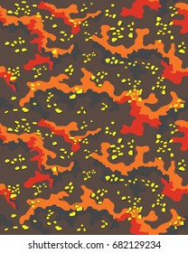 Abstract camouflage pattern. Seamless vector wallpaper.Colorful desktop background. Unique clothing style. Vector illustration. Military print